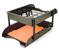 Officemate Unbreakable High Capacity Trays, Set of 2, Black (21072)