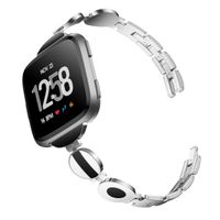 DAIKA Metal Bands Compatible with Fitbit Versa for Women Stylish Replacement Band Bracelet Accessories - Silver