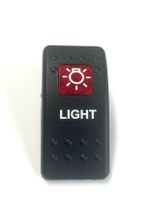 Southern Marine Euro Rocker Switch Cover with Text. Black with Red Lens. Contura II. Fits Carling, Cole Hersee, Blue seas (Light 1 Lens)