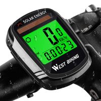 WESTGIRL Bike Computer Solar Energy, Wireless Waterproof Bicycle Speedometer Odometer, Automatic Wake-up Multifunctions Cycling Computers LCD Backlight, Cycling Accessories
