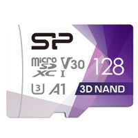 Silicon Power 128GB R/W up to 100/ 80MB/s Superior Pro Micro SDXC UHS-I (U3), V30 4K A1, High Speed MicroSD Card with Adapter