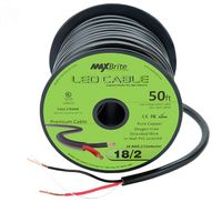 50 ft. 18AWG Low Voltage LED Cable 2 Conductor Black Sleeve in-Wall Speaker Wire UL/cUL Class 2