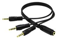 zdyCGTime 3.5mm Audio Y Splitter Headphone Cable, 3.5mm 1/8" inch Female to 3 Male Headset Mic & Stereo Audio Y Splitter Cable for Smartphone to Soundbox Adapter(30 CM/12 inch) (4-Pole)