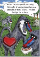 NobleWorks, Monkey Butt - Funny Animal Valentines Day Note Card with Envelope 2020
