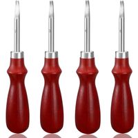 4 Pieces Edge Leather Beveler Craft Keen Edge Beveler Cutting Beveling Leather Skiver Tool for DIY (1.5 mm, 1.2 mm, 1.0 mm, 0.8 mm)