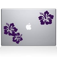 The Decal Guru Hibiscus Decal Vinyl Sticker, 11" MacBook Air, Lavender (1456-MAC-11A-LAV)