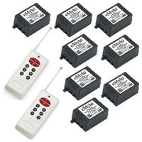 eMylo DC 6V 8X 1 Channel 433Mhz RF Relay Smart Wireless Remote Control Light Switch 2pcs Transmitter with Receiver