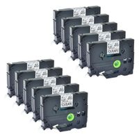 GREENCYCLE 10PK Black on Clear Label Tape Compatible for Brother TZE 111 TZe111, 0.24 Inch, PT1010R Labeling Maker