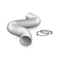 TerraBloom 6" Air Duct - 8 FT Long, Flexible Ducting with 2 Clamps, 4 Layer HVAC Ventilation Air Hose - Great for Grow Tents, Dryers, House AC Vents