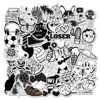 Cute Black Wirte Vsco Stickers for Water Bottle[50pcs] Pop Design for Laptop Phone Tumbler Hydro Flask Computer Guitar Ceiling Wall Helmet Skateboard Luggage PC Bike Bumper Waterproof, Gift for Teen