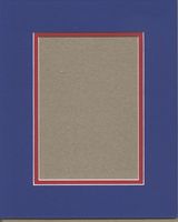 24x36 Royal Blue & Bright Red Double Picture Mats with White Core, for 20x30 Pictures