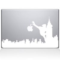 The Decal Guru 2071-MAC-11A-W King Kong City Skyline Decal Vinyl Sticker, 11" MacBook Air, White