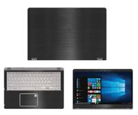 decalrus - Protective Decal for Asus Q505UA 2-in-1 (15.6" Screen) Laptop Black Texture Brushed Aluminum Skin case Cover wrap BAausQ505UABack