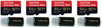 64GB Sandisk Extreme Pro 4K Memory Card for Gopro Hero 6, Fusion, Hero 5, Karma Drone, Hero 4, Session, Hero 3, 3+, Hero + Black - UHS-1 V30 64G Micro SDXC (4-(Pack))