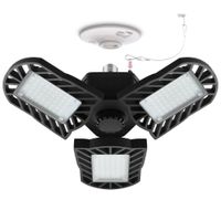LED Garage Light E26 Screw Base,Hansang 60W Deformable LED Lamp 6000K Daylight 6000LM LED Shop Light,Adjustable Aluminum Panels 360 Degree for Shop,Barn,Warehouse (NO MotionActivated)