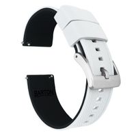 22mm White/Black - Barton Elite Silicone Watch Bands - Quick Release - Choose Strap Color & Width