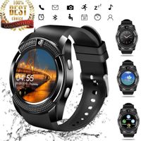 YIMAN Bluetooth Smartwatch Touchscreen with Camera, Smart Watch for Android iOS iPhones, Smart Watches Waterproof Smart Wrist Watch Phone Compatible with Android iPhone X 8 7 ... (Black-1)