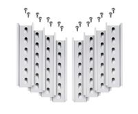 Electrodepot Slotted Steel Zinc Plated DIN Rail, 35mm x 6", Silver - 8 Pieces with 16#10 Stainless Steel Screws
