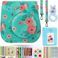 Case & Accessories Compatible with Fujifilm Instax Mini 9 8 8+ Instant Polaroid Film Camera, Bundle Pack Include Album, Filters & Other Accessories [Flowers,7 Items Kit] by SAIKA
