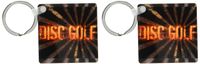 3dRose Grunge Explosion disc golf text with grunge and starbursting effects - Key Chains, 2.25 x 4.5 inches, set of 2 (kc_19462_1)