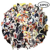 ZIYAN 63Pcs Naruto Laptop Stickers Anime Waterproof Stickers for Skateboard, Luggage,Helmet,Guitar