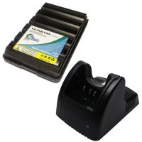 Replacement for Standard Horizon HX370S Battery and Charger - Compatible with Standard Horizon FNB-83 Two-Way Radio Batteries and Chargers (1600mAh, 7.2V, NI-MH)