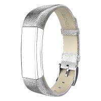 SWEES Genuine Leather Bands Compatible with Alta & Alta HR, Genuine Leather Band with Buckle Replacement Wristband Small & Large Women Men, Silver, Gold, Black, Brown, Pink, Grey