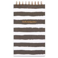 C.R. Gibson Black and White Striped ''Hello Babysitter'' Baby Sitter Instruction Notepad, 5'' x 8.25'', 240 Pages