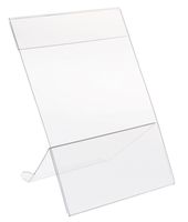 Displays2go Set of 20, 5 x 7 Inches Sign Holder, Slanted Easel Back, Clear Acrylic (PET57FD)