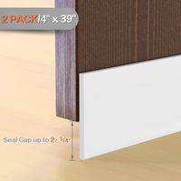 2 Pack Large Gap Door Draft Stopper, 4" W x 39" L Under Door Bottom Seal for Garage Basement Exterior and Interior Doors (Solid White)