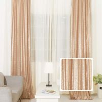 TRLYC Weddings Party Decoration Sequin Backdrop Window Curtain for Wedding Champagne 2Ft Width8Ft High 2 Panel