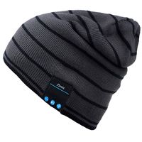 Mydeal Bluetooth Hat Adult Unisex Trendy Soft Warm Knit Slouchy Beanie Skully Hat with Wireless Headphone Headset Speaker Mic Hands-free,Christmas Gift for Winter Outdoor Sport Skiing Snowboard - Gray