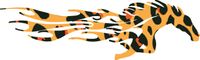 hBARSCI Horse with Flames Vinyl Decal - 5 Inches - for Cars, Trucks, Windows, Laptops, Tablets, Outdoor-Grade 2.5mil Thick Vinyl - Leopard Print