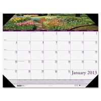 House of Doolittle Monthly Desk Pad Calendar, 2013, January-December, 22" x 17", Gardens Of The World