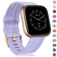 findway Compatible with Fitbit Versa/Fitbit Versa 2/Fitbit Versa Lite Bands,Versa Accessories for Women Men Breathable Woven Fabric Strap Adjustable Wristband for Fitbit Versa/Versa 2/Versa Lite