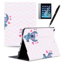 iPad 7th Generation 10.2" 2019 Case Cartoon Lilo & Stitch Cartoon Protection Lightweight PU Leather Smart Auto Sleep/Wake Cover Compatible for Apple iPad 10.2 inch 2019#B