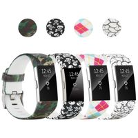 honecumi Replacement Bands for Charge 2 Wristbands Rose Gold Colorful Pattern Watch Bands/Strap for Men Women Colorful Pattern Bands with Metal Clasp Large Small Bands