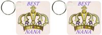 3dRose Royal Crown With Words Best Nana - Key Chains, 2.25 x 4.5 inches, set of 2 (kc_41734_1)