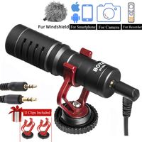 Shotgun Microphone Smartphone DSLR, BOYA 3.5mm Cardiod Mini Shotgun Mic for iPhone X 8 8 Plus 7 6 6s iOS Smartphone Mac PC Tablet Canon DSLR Camera Camcorder (TRS & TRRS)