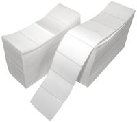 Compulabel Thermal Transfer Shipping Labels, 4 inch x 2 1/2 inch, White, Fanfold, Permanent Adhesive, Perforations Between Labels, 4500 Per Stack, 2 Stacks per Carton