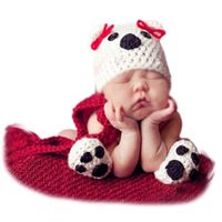 Polar Bear Newborn Crochet Suit Halloween Costume Baby Photography Props White