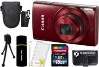 Canon PowerShot ELPH 190 is 20.2MP 10x Zoom Wi-Fi Digital Camera (Red) + 16GB Card + Reader + Case + Accessory Bundle