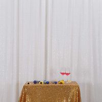 Eternal Beauty White Sequin Wedding Backdrop Photography Background Party Curtain, 6Ft X 8Ft