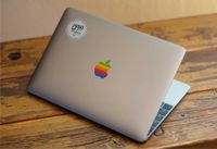 eppo brand Design Art Apple Old Retro Rainbow Multicolour Logo Sticker Decal for 12" MacBook and 13" 15" Macbooks pro Laptop Without Glowing Logo