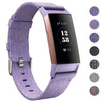 EZCO Compatible with Fitbit Charge 3 Bands, Woven Fabric Breathable Watch Strap Quick Release Replacement Wristband Accessories Man Woven Compatible with Charge 3 Fitness Smart Watch