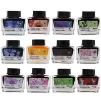 ZZKOKO Calligraphy Ink Bottle, 12 Colors Dip Calligraphy Pen Inks Set, Drawing Writing Art Fountain Pen Non-Carbon Ink