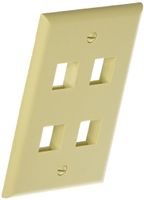 Morris 88148 DataComm Wall Plate for Keystone Jacks and Modular Inserts, 4 Ports, Ivory