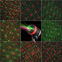 Christmas Lights Show Red and Green Star Waterproof Outdoor Laser Projector Light with Remote Control for Christmas, Holiday, Party, Landscape, and Garden Decorations