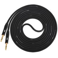 LyxPro ¼" TRS to ¼" TRS Balanced Cable 6 feet male to male, Crystal Clear, Noiseless, Heavy Duty and Flexible Black