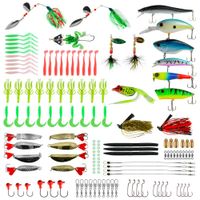 Rose Kuli Fishing Lures Baits Tackle Kit, Crankbaits, Spinnerbaits, Topwater Lures, Fishing Spoons, Plastic Worms, Jigs, Fishing Hooks, Tackle Box and More Fishing Gear Lure